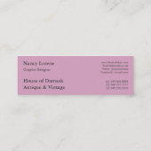 Carte De Visite Mini Fleurs sauvages de damassé, ROSETTE de MARIE (Dos)