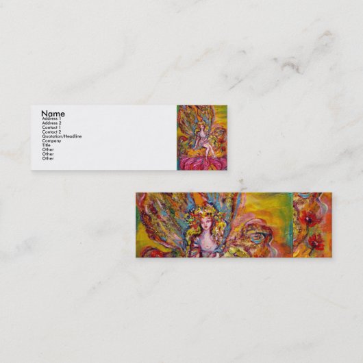 Carte De Visite Mini FLEURS SUR L'imaginaire ROSE IRIS (Devant / Derrière)