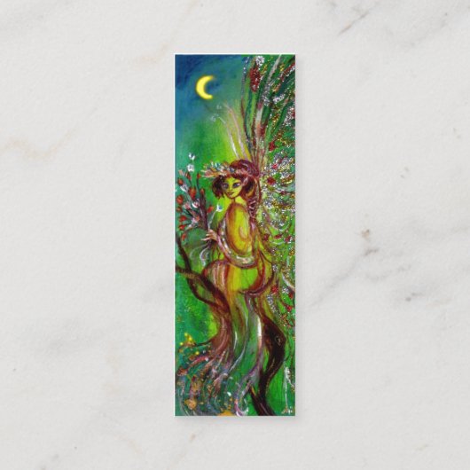 Carte De Visite Mini FLEURS VERTES EN imaginaire DE NUIT (Dos)