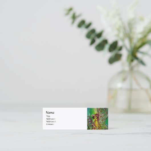 Carte De Visite Mini FLEURS VERTES EN imaginaire DE NUIT (Debout devant)