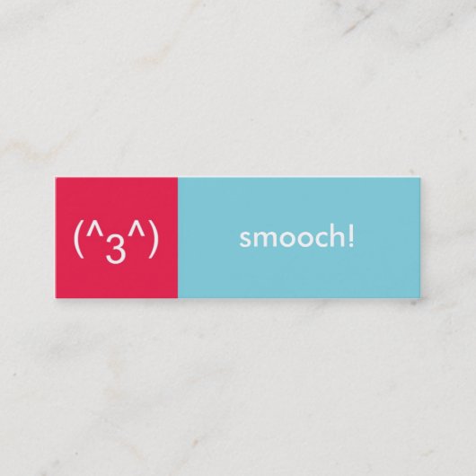 Carte De Visite Mini Flirt card rouge bleu smooch émoticône message tex (Devant)