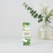 Carte De Visite Mini Floral élégant avec feuilles verts et fleurs minus (Debout devant)