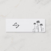 Carte De Visite Mini Floral noir et blanc (Dos)