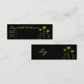 Carte De Visite Mini Floral noir et jaune (Devant / Derrière)