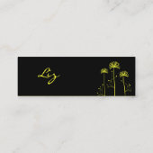Carte De Visite Mini Floral noir et jaune (Dos)