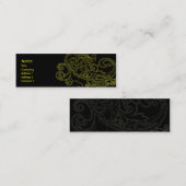 Carte De Visite Mini Floral noir - maigre (Devant / Derrière)