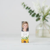 Carte De Visite Mini Floral Photo Funeral Poem Signet (Debout devant)