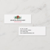 Carte De Visite Mini Flore moderne rouge vert et or Noël (Devant / Derrière)