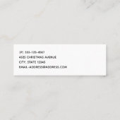 Carte De Visite Mini Flore moderne rouge vert et or Noël (Dos)