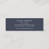 Carte De Visite Mini Flore tropicale florale bleu moderne feuillage (Dos)