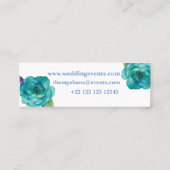 Carte De Visite Mini Flores d'aquarelle bleu Rose pourpre (Dos)