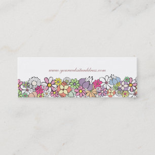 Carte De Visite Mini Flower Garden White Skinny Business Profile Card