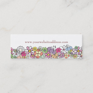 Carte De Visite Mini Flower Garden White Skinny Business Profile Card