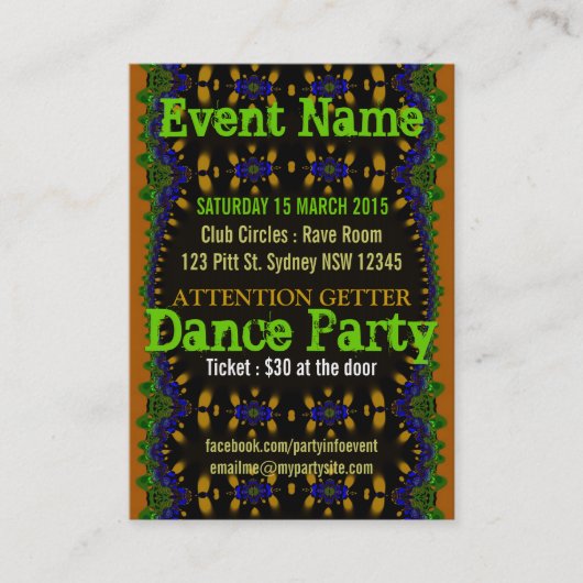 Carte De Visite Mini Flyers de l'Eastern Earth Event Party (Devant)