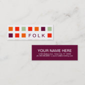 Carte De Visite Mini FOLK (carrés de mode) (Devant / Derrière)