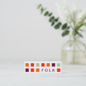 Carte De Visite Mini FOLK (carrés de mode) (Debout devant)