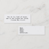 Carte De Visite Mini Fond de livres (Devant / Derrière)