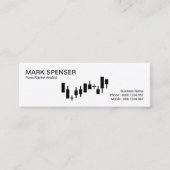 Carte De Visite Mini Forex de graphique en Stock blanc simple (Devant)