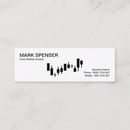 Carte De Visite Mini Forex de graphique en Stock blanc simple (Devant)