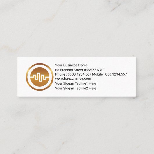 Carte De Visite Mini Forex de graphique en Stock blanc simple (Dos)