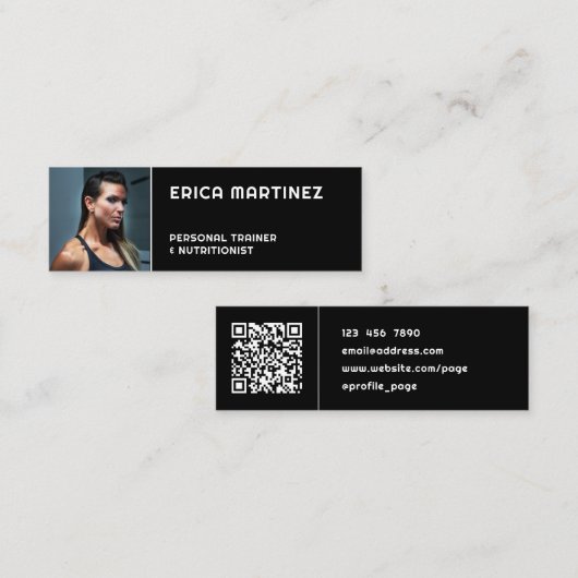 Carte De Visite Mini Formateur d'image portrait personnel (Devant / Derrière)