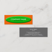 Carte De Visite Mini Forme de bateau III - Vert sur orange (Devant / Derrière)