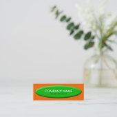 Carte De Visite Mini Forme de bateau III - Vert sur orange (Debout devant)