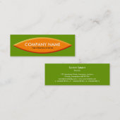 Carte De Visite Mini Forme de bateau - Orange avec Avocado (Devant / Derrière)