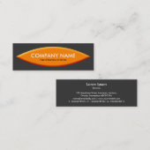 Carte De Visite Mini Forme de bateau - Orange avec gris foncé (Devant / Derrière)