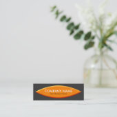Carte De Visite Mini Forme de bateau - Orange avec gris foncé (Debout devant)