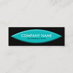 Carte De Visite Mini Forme de bateau - Turquoise sur Noir