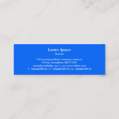 Carte De Visite Mini Forme du bateau - Blanc sur Bleu (Dos)