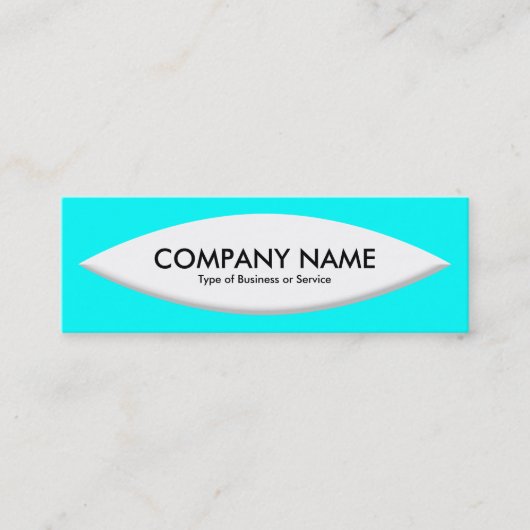 Carte De Visite Mini Forme du bateau - Blanc sur Cyan (Devant)