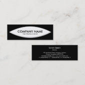 Carte De Visite Mini Forme du bateau - Blanc sur Noir (Devant / Derrière)