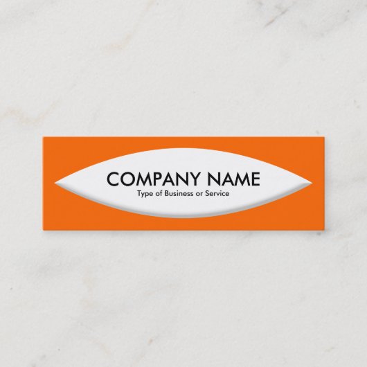 Carte De Visite Mini Forme du bateau - Blanc sur orange (Devant)