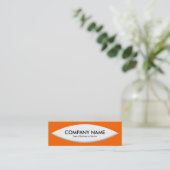 Carte De Visite Mini Forme du bateau - Blanc sur orange (Debout devant)