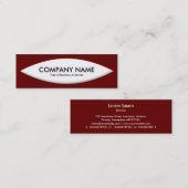 Carte De Visite Mini Forme du bateau - Blanc sur rubis (Devant / Derrière)