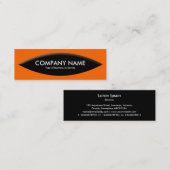 Carte De Visite Mini Forme du bateau - orange sur noir (Devant / Derrière)