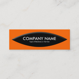 Carte De Visite Mini Forme du bateau - orange sur noir