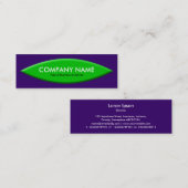 Carte De Visite Mini Forme du bateau - Vert avec violet profond (Devant / Derrière)