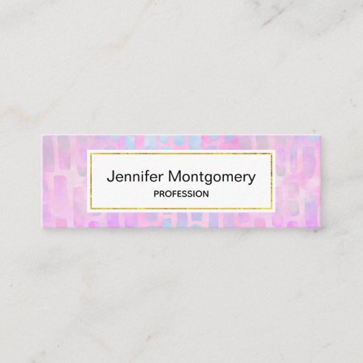 Carte De Visite Mini Formes rectangulaires bleues sur Arrière - plan ro (Devant)