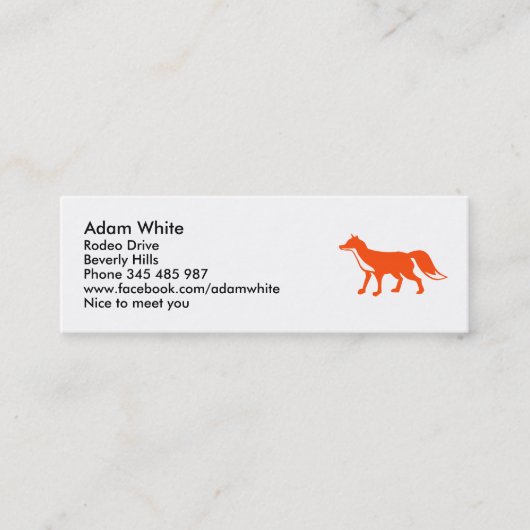 Carte De Visite Mini Fox (Devant)