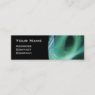 Carte De Visite Mini FRACTAL SWIRL GEM MONOGRAM noir blanc violet