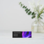 Carte De Visite Mini FRACTAL SWIRL GEM MONOGRAS noir blanc rose (Debout devant)