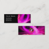 Carte De Visite Mini FRACTAL SWIRL GEM MONOGRAS noir blanc rose (Devant / Derrière)