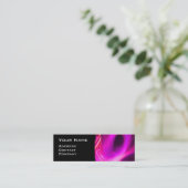 Carte De Visite Mini FRACTAL SWIRL GEM MONOGRAS noir blanc rose (Debout devant)