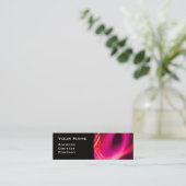 Carte De Visite Mini FRACTAL SWIRL GEM MONOGRAS noir blanc rouge rose (Debout devant)