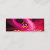 Carte De Visite Mini FRACTAL SWIRL GEM MONOGRAS noir blanc rouge rose (Dos)