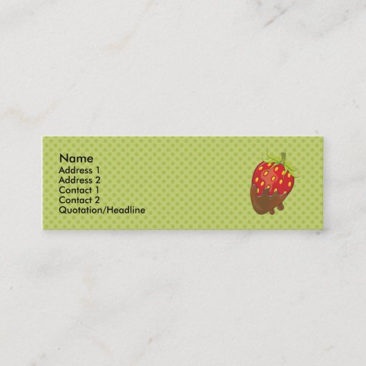Carte De Visite Mini Fraise plongée en chocolat (Devant)