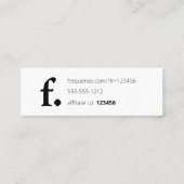 Carte De Visite Mini Fréquence. (Dos)